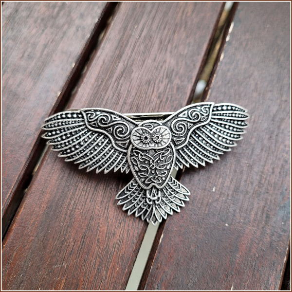 Haarspange "Keltische Eule"