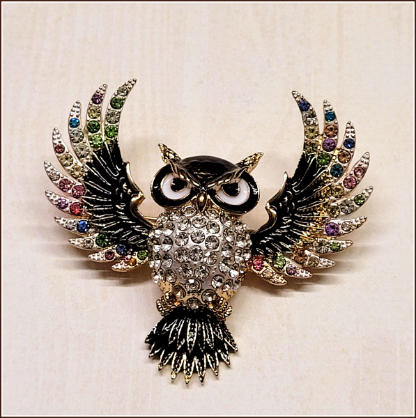 Brosche "Fliegende Eule"