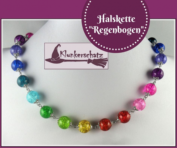 Halskette "Regenbogen" - 48,5 cm - Unikat