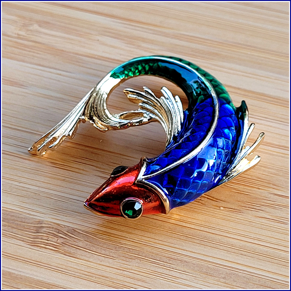 "Fisch" - Brosche & Kettenanhänger - 2 in 1 - Einzelstück