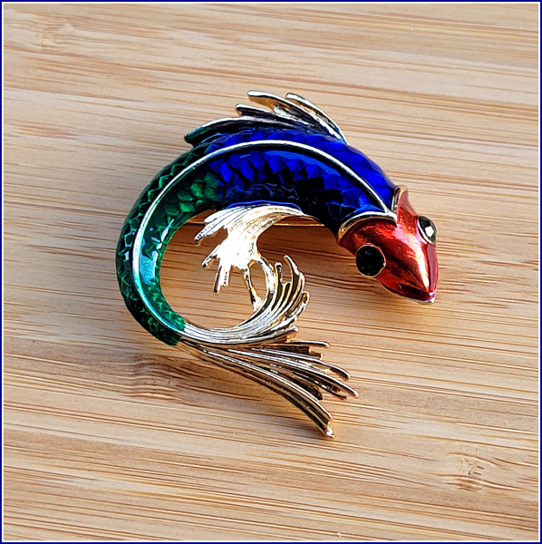 "Fisch" - Brosche & Kettenanhänger - 2 in 1 - Einzelstück