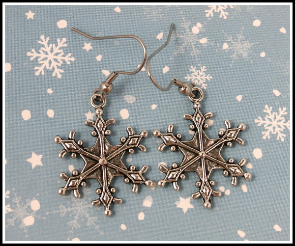 "Old English Snowflake" - winterlicher Ohrschmuck