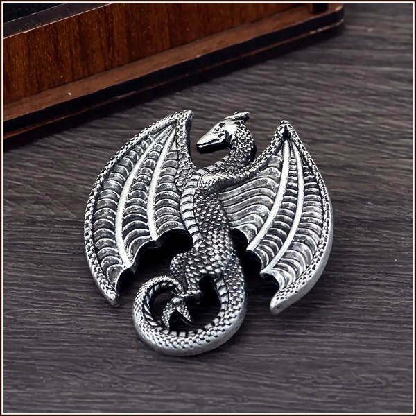 Brosche "Silberdrache"