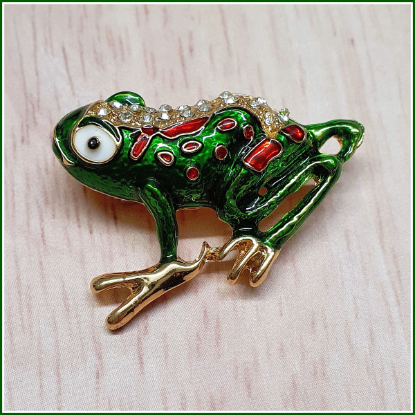 "Frosch" - Brosche & Kettenanhänger - 2 in 1
