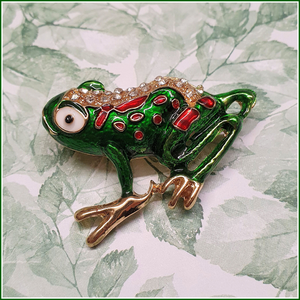 "Frosch" - Brosche & Kettenanhänger - 2 in 1