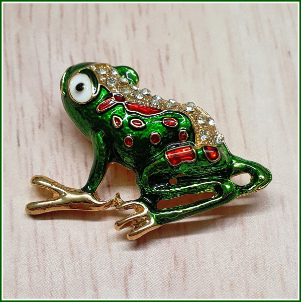 "Frosch" - Brosche & Kettenanhänger - 2 in 1