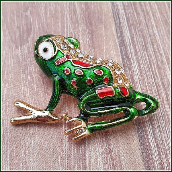 "Frosch" - Brosche & Kettenanhänger - 2 in 1
