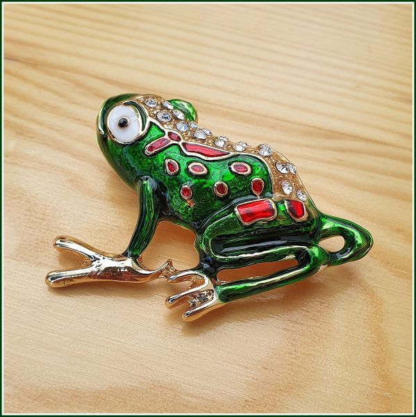"Frosch" - Brosche & Kettenanhänger - 2 in 1