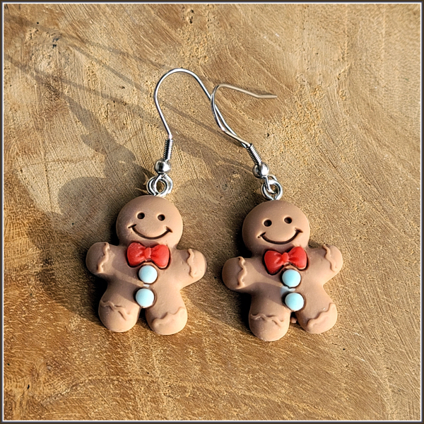 Ohrhänger "Gingerbread Man" aus Polymer