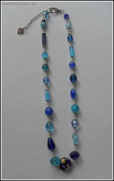 Glasperlen-Collier "Lieblingsblau" - Unikat!