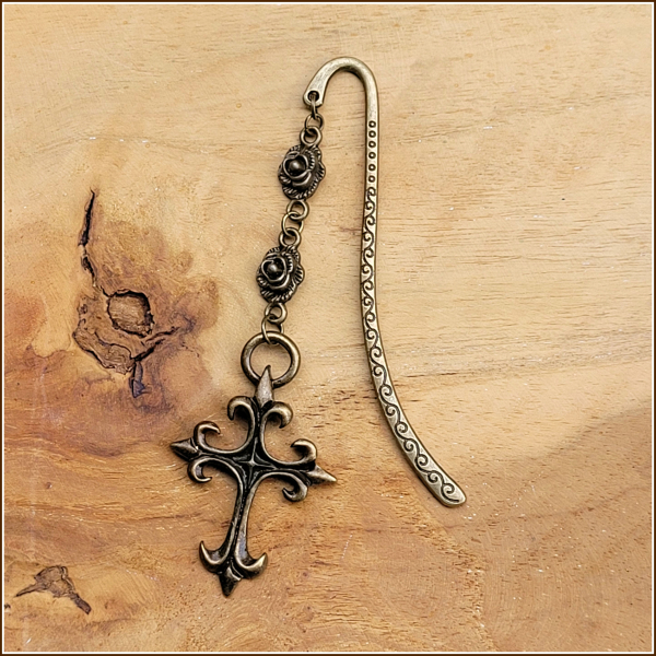 Lesezeichen „Gothic Cross & Roses“