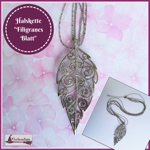 Halskette "Filigranes Blatt"