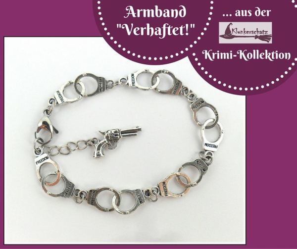 Handschellen-Armband "Verhaftet!" - 21 cm & 3 cm Verlängerung