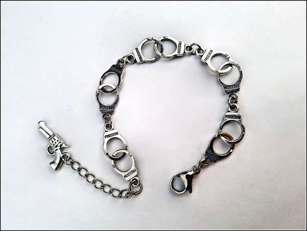 Handschellen-Armband "Verhaftet!" - 18 cm & 3 cm Verlängerung