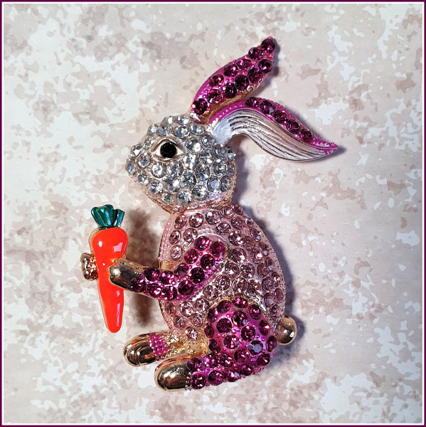 "Hase in Pink" - Halskette & Brosche - 2 in 1
