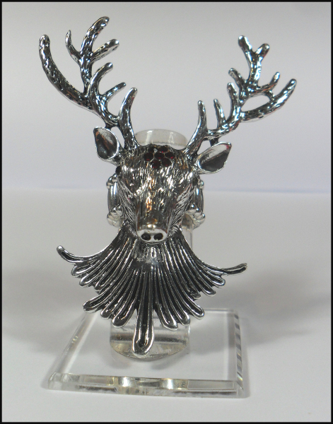 Ring mit Dehnschiene "Hirsch" in Antiksilber - riesengroßer Hingucker