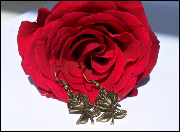 Ohrhänger "Romantic Bronze Rose"