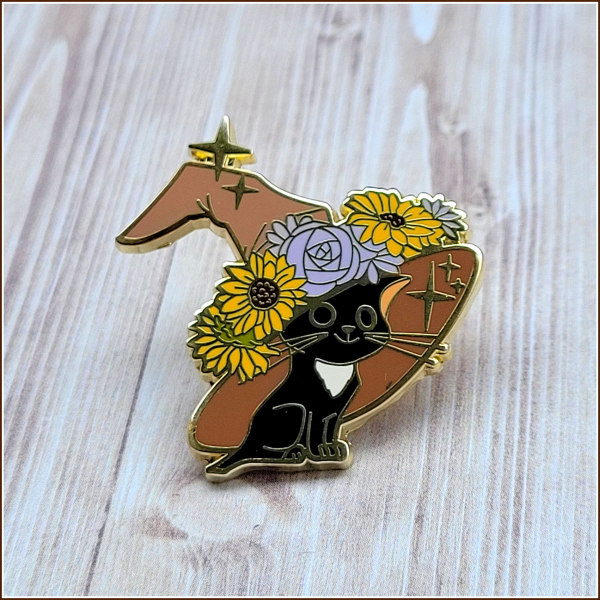 Pin "Hexenkatze mit Hexenhut"