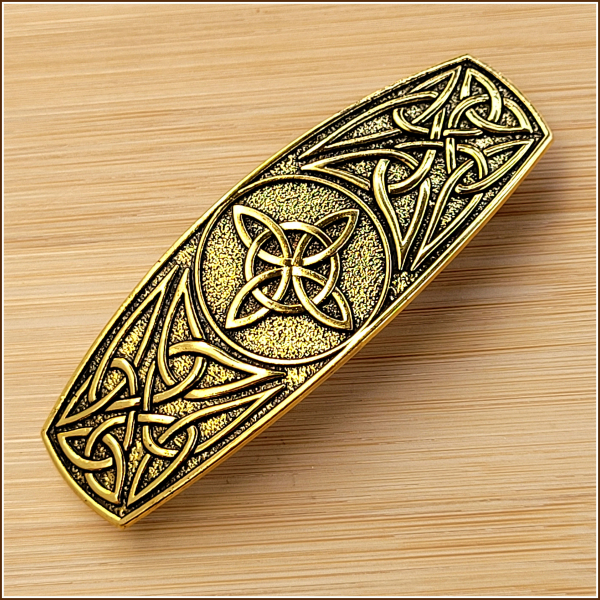 Haarspange "Keltisches Kreuz" in der Farbe Antikgold