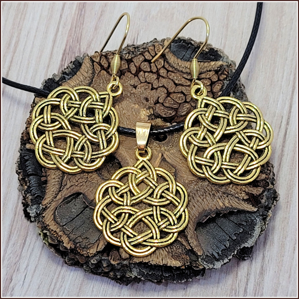 Schmuckset "Keltischer Knoten" in der Farbe Antikgold