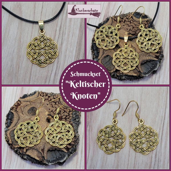 Schmuckset "Keltischer Knoten" in der Farbe Antikgold