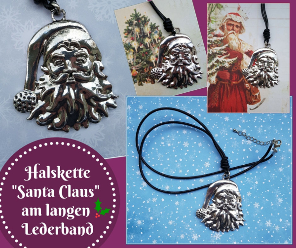 Halskette "Santa Claus" am langen Lederband