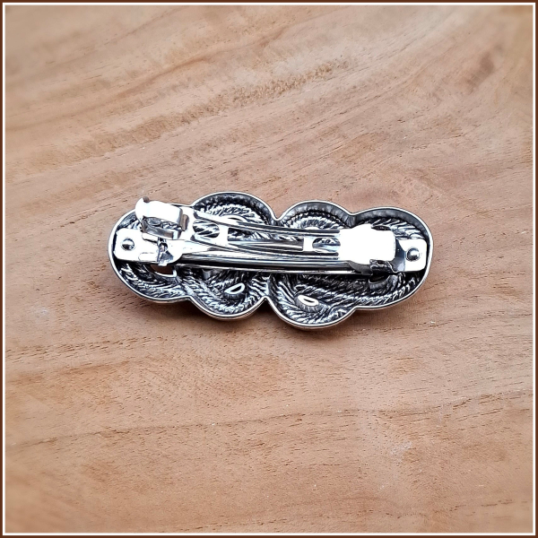 Haarspange „Knotwork“ in Antiksilber