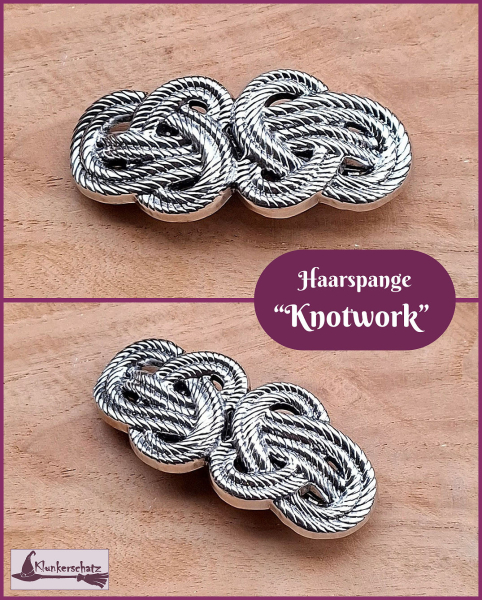 Haarspange „Knotwork“ in Antiksilber