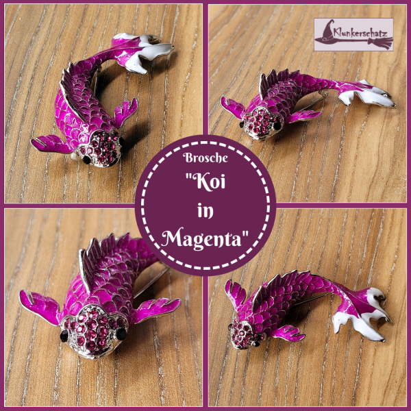 Brosche "Koi in Magenta"