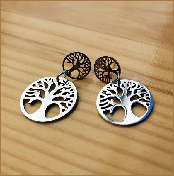 Ohrschmuck "Lebensbaum" aus Edelstahl