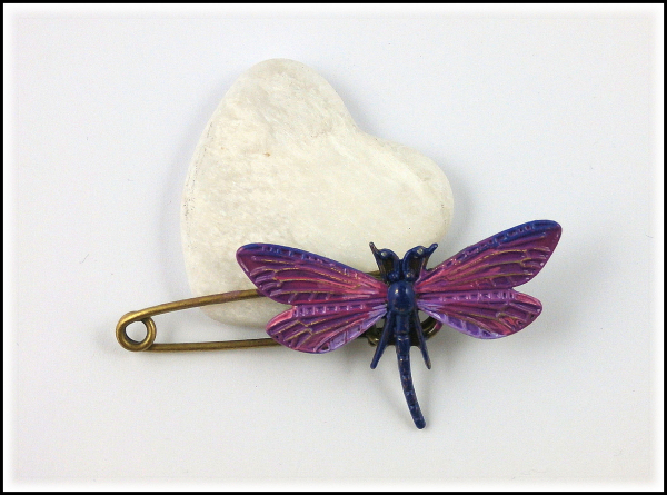 Schmucknadel "Libelle Berry" - handbemaltes Unikat