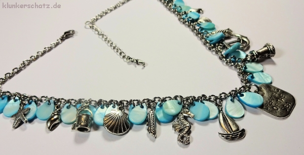 Kundenauftrag - Schmuckset - Dreaming of the sea - Bettelkette, Bettelarmband & Ohrschmuck
