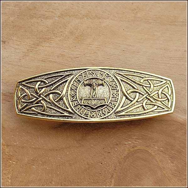 Haarspange "Mjölnir" in der Farbe Antikgold