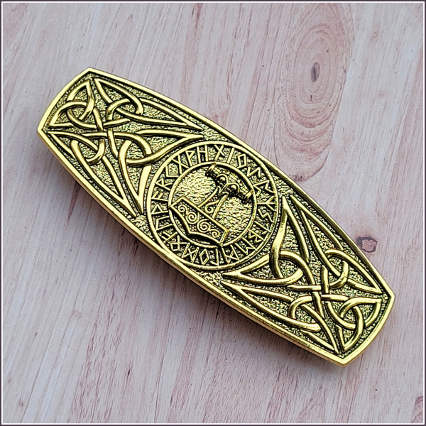 Haarspange "Mjölnir" in der Farbe Antikgold