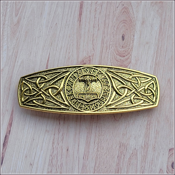 Haarspange "Mjölnir" in der Farbe Antikgold
