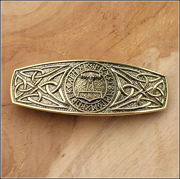 Haarspange "Mjölnir" in der Farbe Antikgold