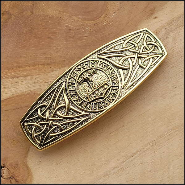 Haarspange "Mjölnir" in der Farbe Antikgold