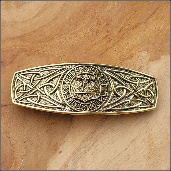 Haarspange "Mjölnir" in der Farbe Antikgold