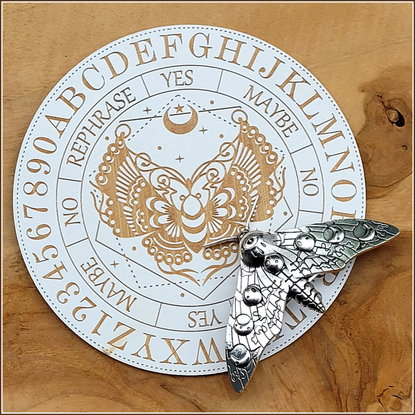 Haarspange "Mondmotte" in der Farbe Antiksilber