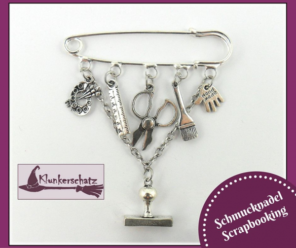 Verkauft - Schmucknadel "Scrapbooking" - Unikat