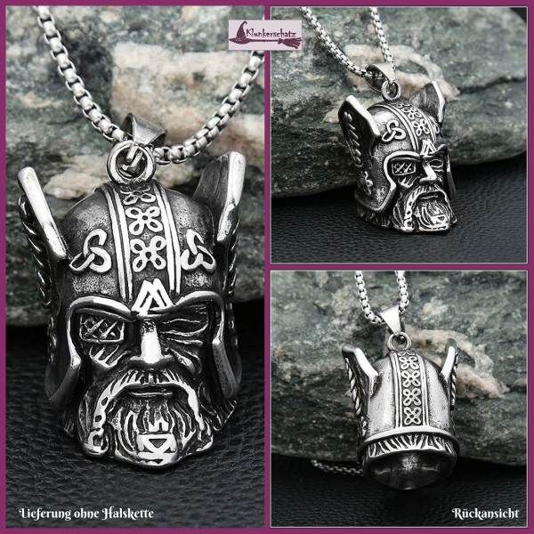Kettenanhänger „Göttervater Odin“ aus Edelstahl