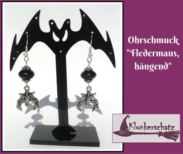 Ohrhänger "Fledermaus, hängend"