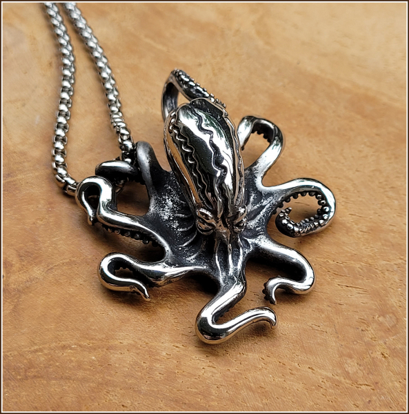 Halskette "Oktopus" aus Edelstahl - 60 cm