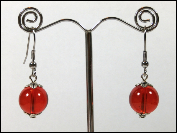 Ohrhänger "Orange Glaskugel"