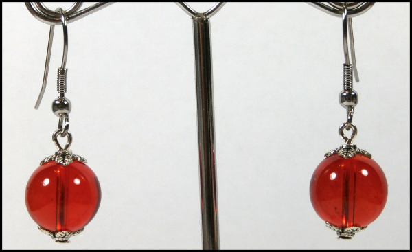 Ohrhänger "Orange Glaskugel"