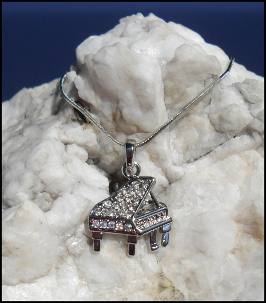 Kette "Flügel / Klavier mit Strass"