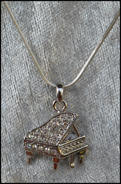 Kette "Flügel / Klavier mit Strass"
