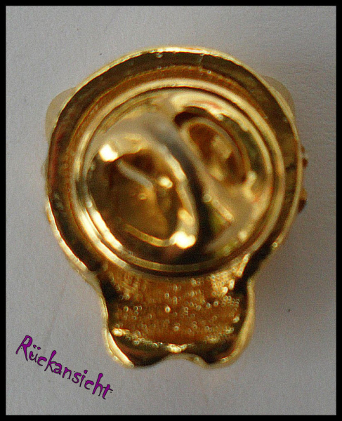 Pin "Katzenkopf" - goldfarben mit Strass