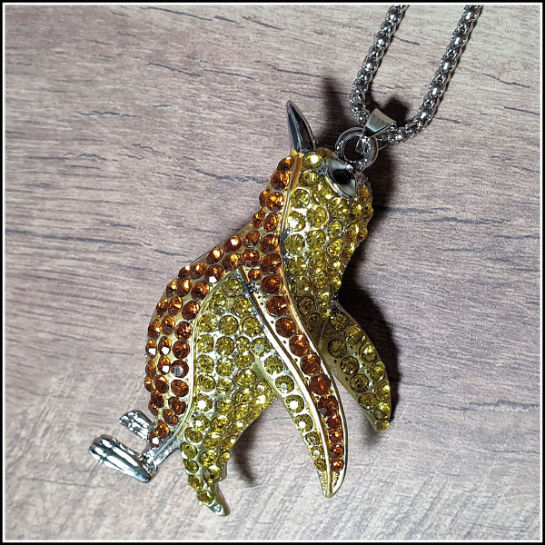 Kette "Pinguin" in Cognac & Citrin - 70 cm