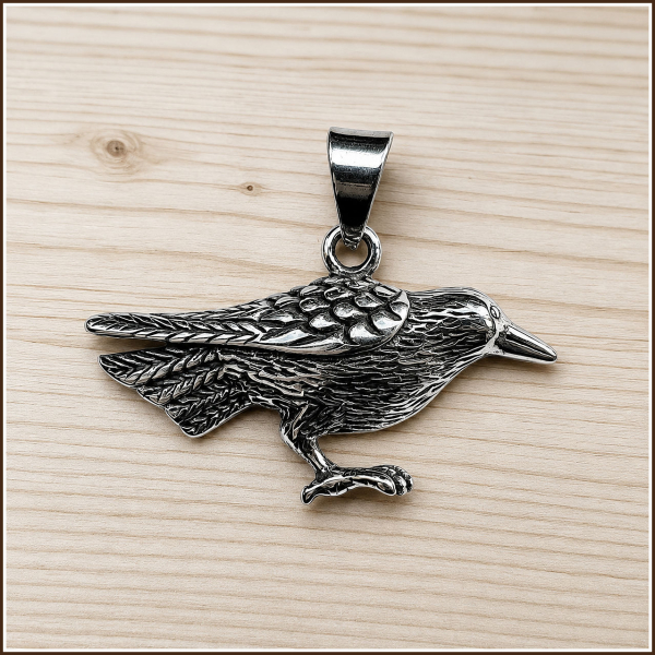 "Rabenvogel" - Kettenanhänger aus Edelstahl